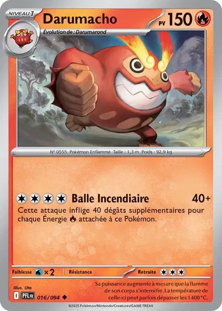 Carte Pokémon Darumacho 16/94 - ME02 Flammes Fantasmagoriques