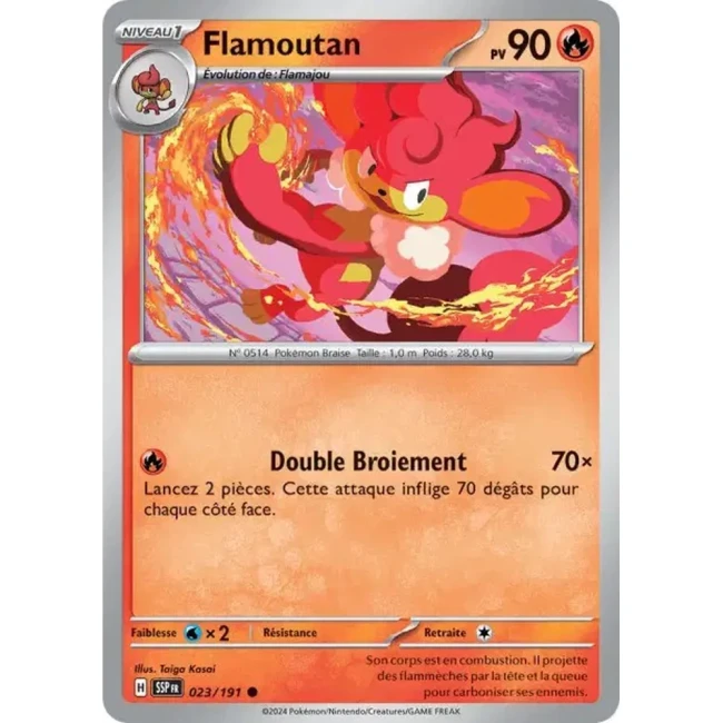 Carte Pokémon Flamoutan 23/191 - EV8 Étincelles Déferlantes