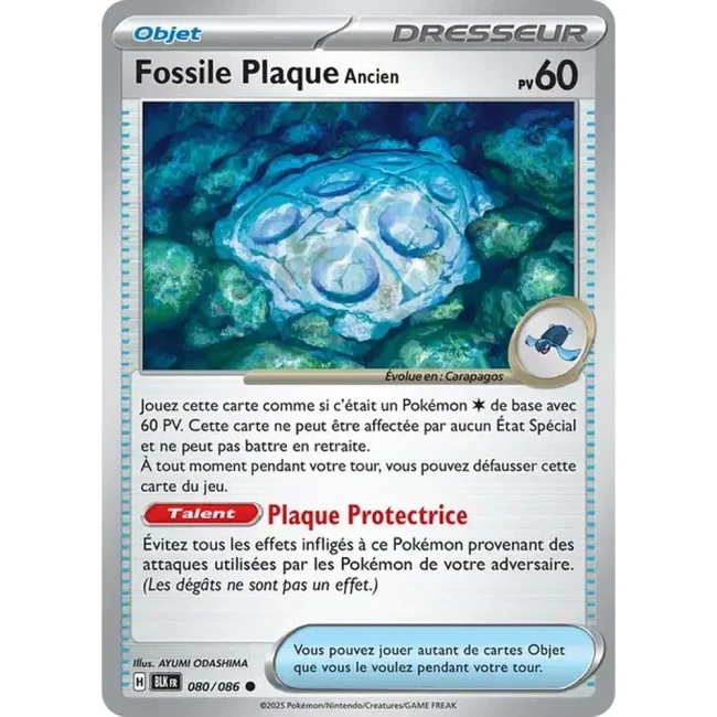 Carte Pokémon Fossile Plaque Ancien 80/86 - EV10.5 Foudre Noire