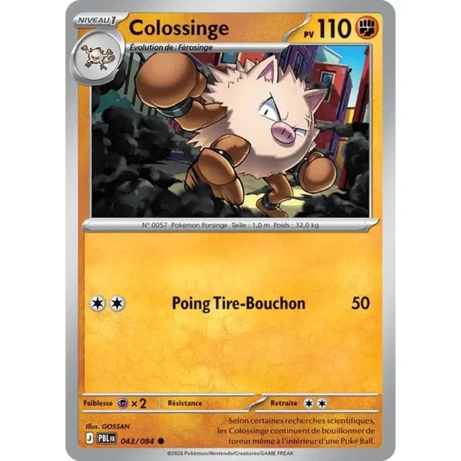Carte Pokémon Colossinge 43/084 - ME05 Nuit Noire
