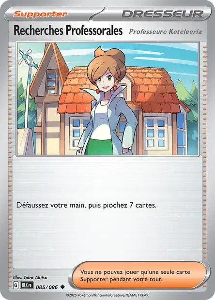 Carte Pokémon Recherches Professorales Professeure Keteleeria 85/86 - EV10.5 Foudre Noire