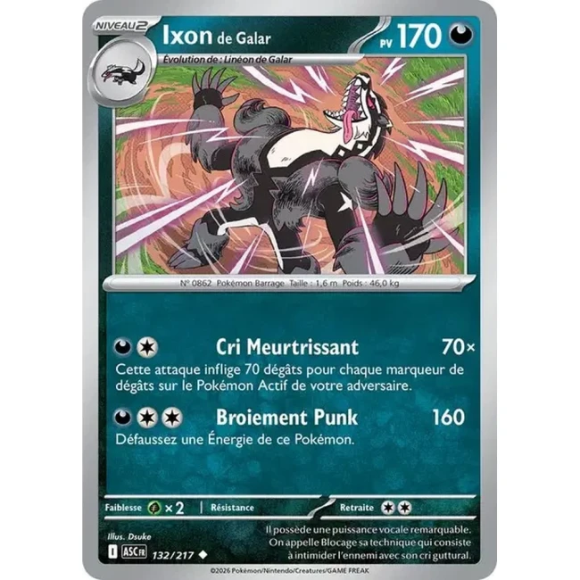 Carte Pokémon Ixon de Galar 132/217 - ME02.5 Héros Transcendants