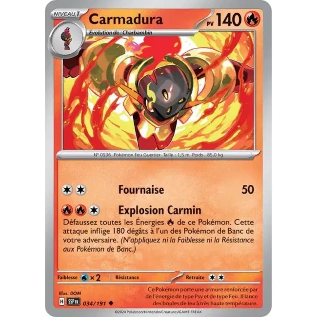 Carte Pokémon Carmadura 34/191 - EV8 Étincelles Déferlantes