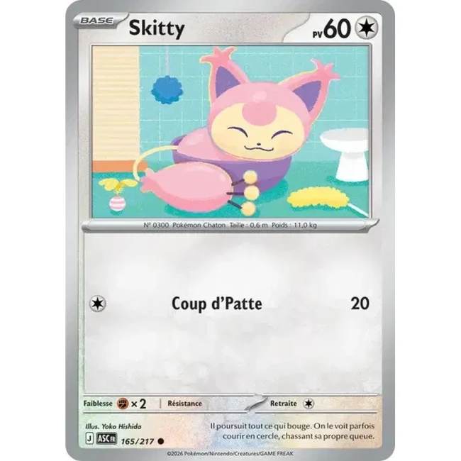 Carte Pokémon Skitty 165/217 - ME02.5 Héros Transcendants