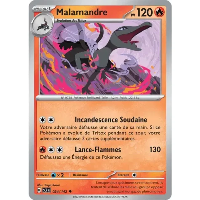 Carte Pokémon Malamandre 24/142 - EV7 - Couronne Stellaire