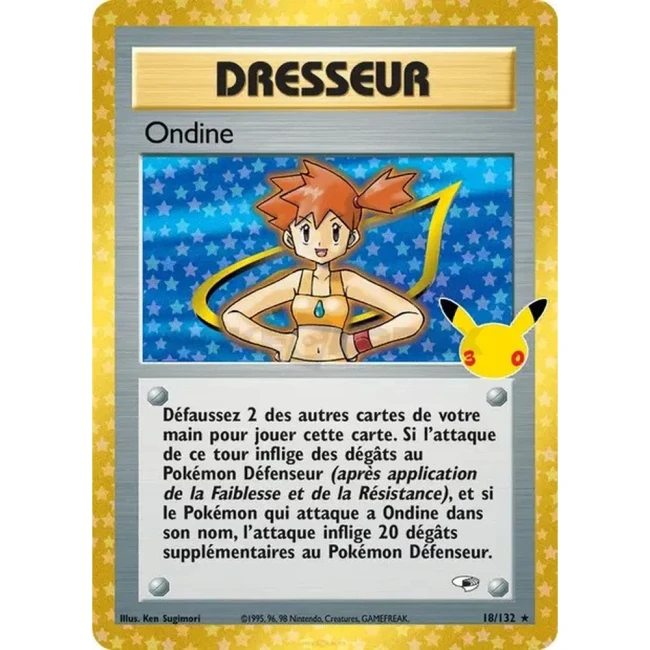Carte Pokémon Ondine 18/132 – 30e Anniversaire FR – Collection Classique