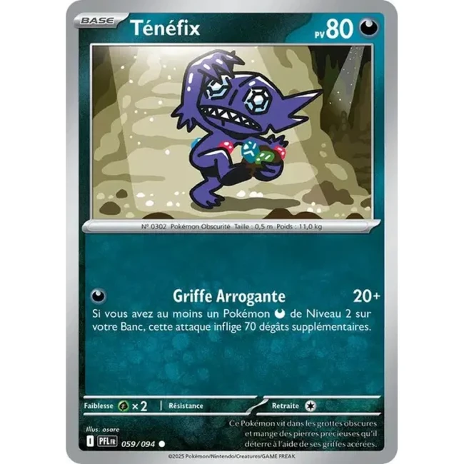 Carte Pokémon Ténéfix 59/94 - ME02 Flammes Fantasmagoriques