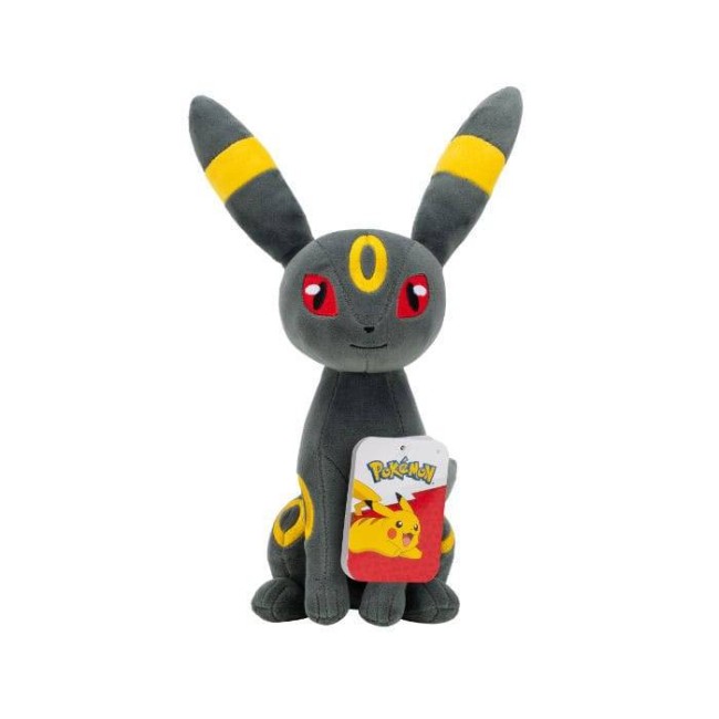 Peluche officielle Pokémon Noctali de 20 cm par Jazwares sur fond blanc