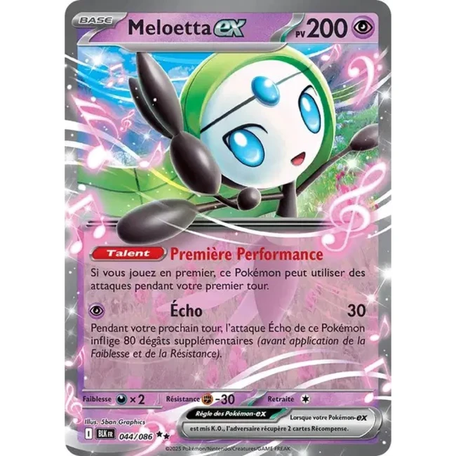 Carte Pokémon Meloetta ex 44/86 - EV10.5 Foudre Noire