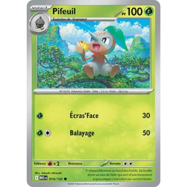 Carte Pokémon Pifeuil 14/132 - ME1 Méga évolution