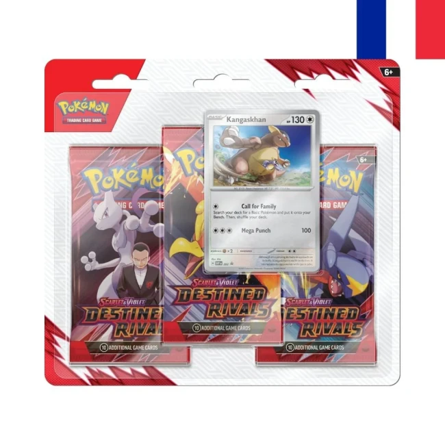 Tripack Pokémon EV10 Rivalités Destinées avec carte promo Kangourex.