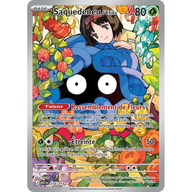 Carte Pokémon Saquedeneu d'Erika 218/217 -  ME02.5  Héros Transcendants