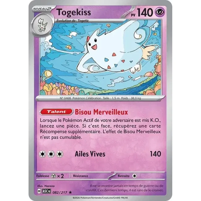 Carte Pokémon Togekiss 82/217 - ME02.5 Héros Transcendants
