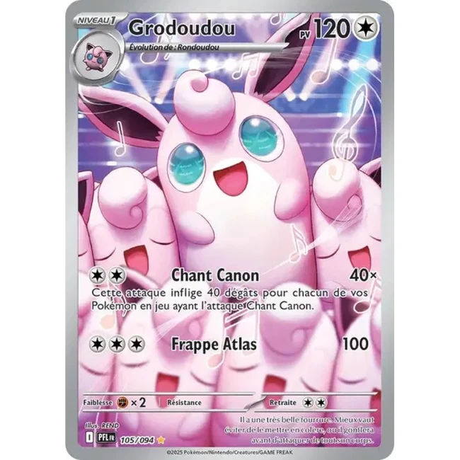 Carte Pokémon Grodoudou 105/94 - ME02 Flammes Fantasmagoriques