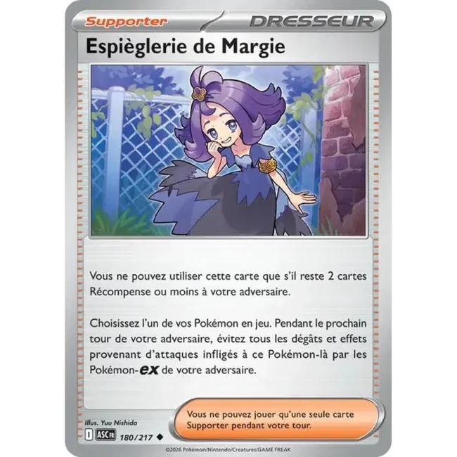 Carte Pokémon Espièglerie de Margie 180/217 - ME02.5 Héros Transcendants