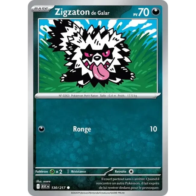 Carte Pokémon Zigzaton de Galar 130/217 - ME02.5 Héros Transcendants