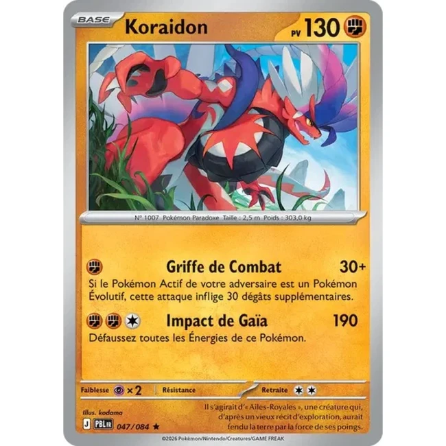 Carte Pokémon Koraidon 47/084 - ME05 Nuit Noire