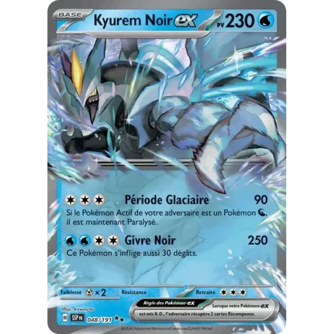Carte Pokémon Kyurem Noir ex 48/191 - EV8 Étincelles Déferlantes