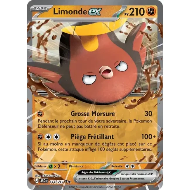 Carte Pokémon Limonde ex 114/217 -  ME02.5  Héros Transcendants