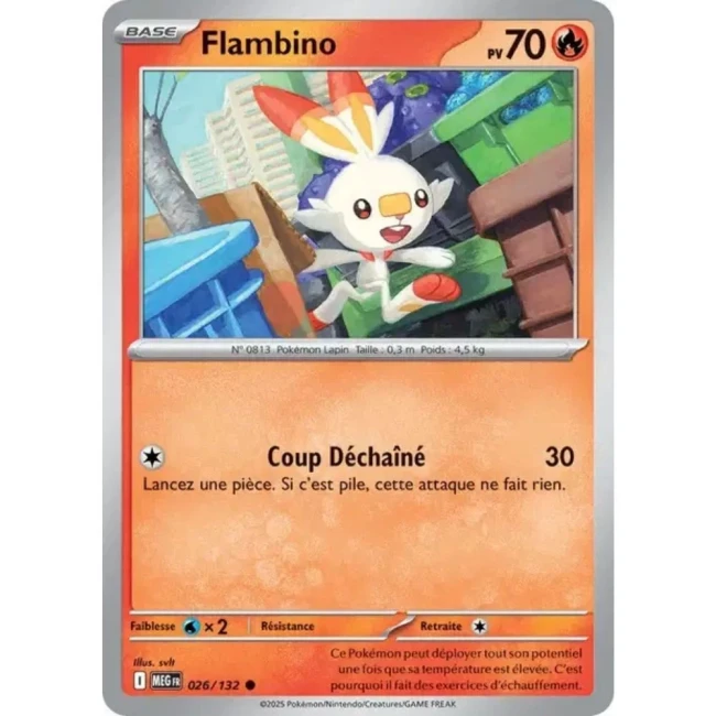 Carte Pokémon Flambino 26/132 - ME1 Méga évolution