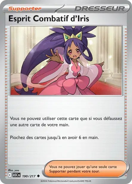 Carte Pokémon Esprit Combatif d'Iris 190/217 - ME02.5 Héros Transcendants