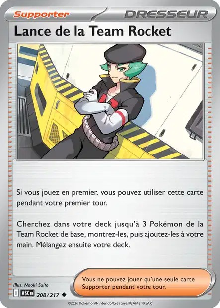 Carte Pokémon Lance de la Team Rocket 208/217 - ME02.5 Héros Transcendants
