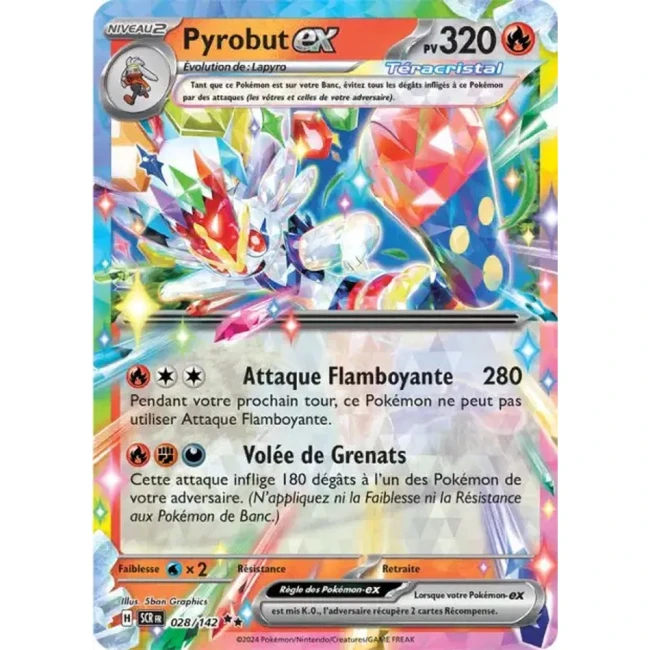 Carte Pokémon Pyrobut ex 28/142 - EV7 - Couronne Stellaire