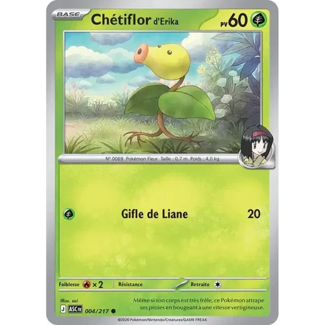 Carte Pokémon Chétiflor d'Erika 4/217 - ME02.5 Héros Transcendants