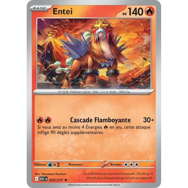 Carte Pokémon Entei 25/217 - ME02.5 Héros Transcendants