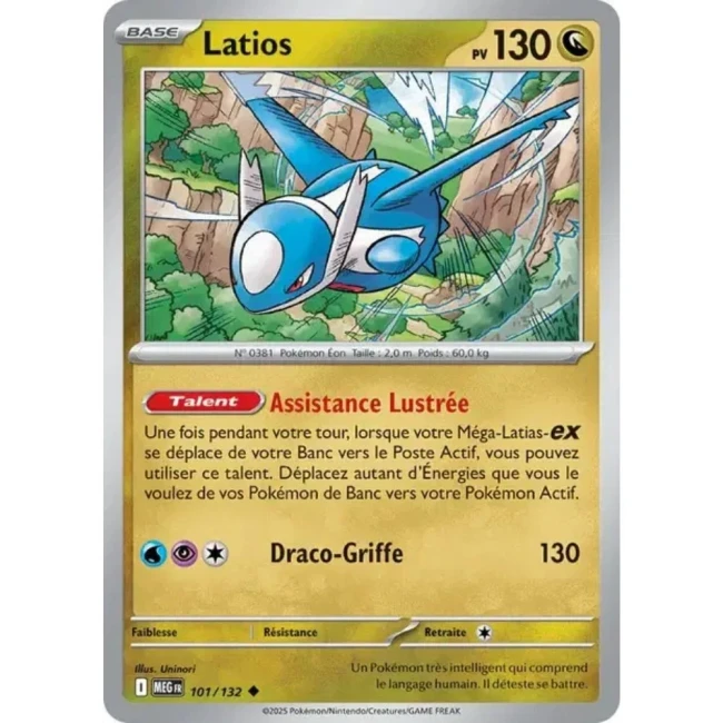 Carte Pokémon Latios 101/132 - ME1 Méga évolution