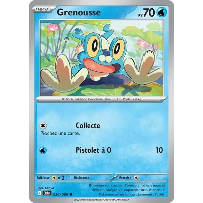 Carte Pokémon Grenousse 20/086 - ME04 Chaos Ascendant