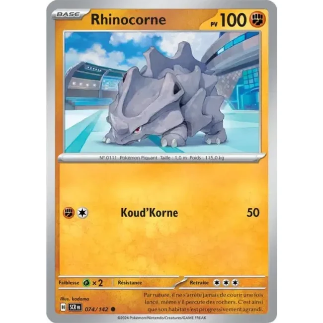 Carte Pokémon Rhinocorne 74/142 - EV7 - Couronne Stellaire
