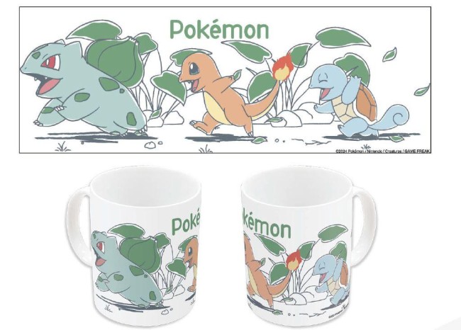 Mug Pokémon Chill 325 ml avec Bulbizarre, Salamèche et Carapuce