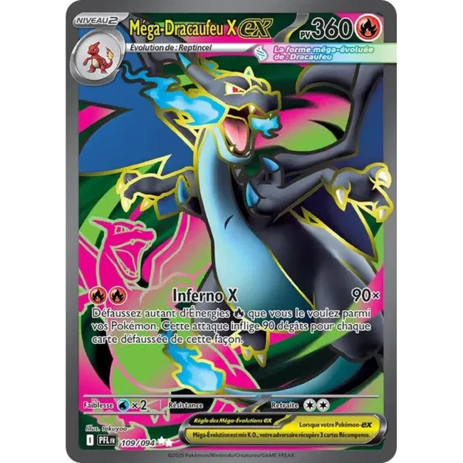 Carte Pokémon Méga-Dracaufeu X ex 109/94 - ME02 Flammes Fantasmagoriques