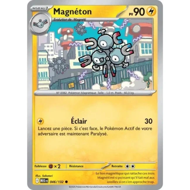 Carte Pokémon Magnéton 46/132 - ME1 Méga évolution