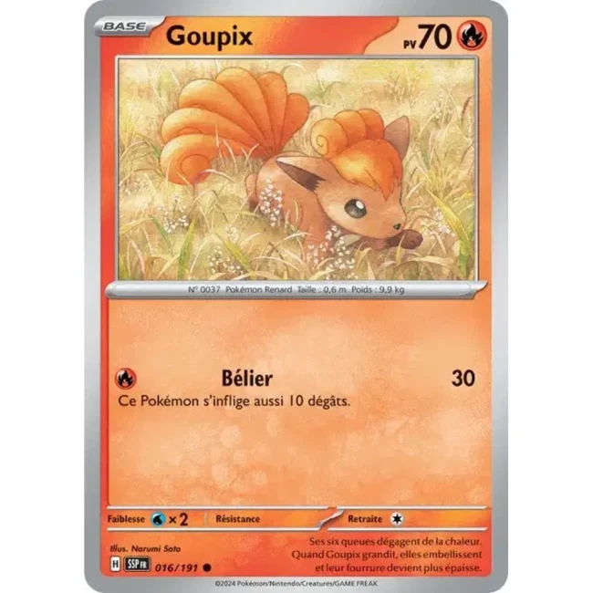 Carte Pokémon Goupix 16/191 - EV8 Étincelles Déferlantes