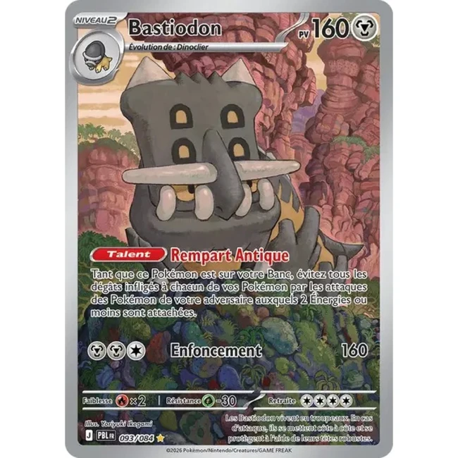 Carte Pokémon Bastiodon 93/084 - ME05 Nuit Noire