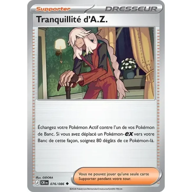 Carte Pokémon Tranquilité d'A.Z. 76/086 - ME04 Chaos Ascendant