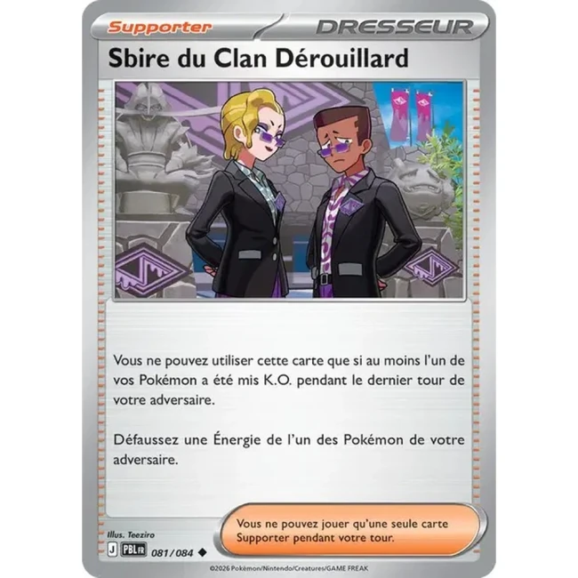 Carte Pokémon Sbire du Clan Dérouillard 81/084 - ME05 Nuit Noire