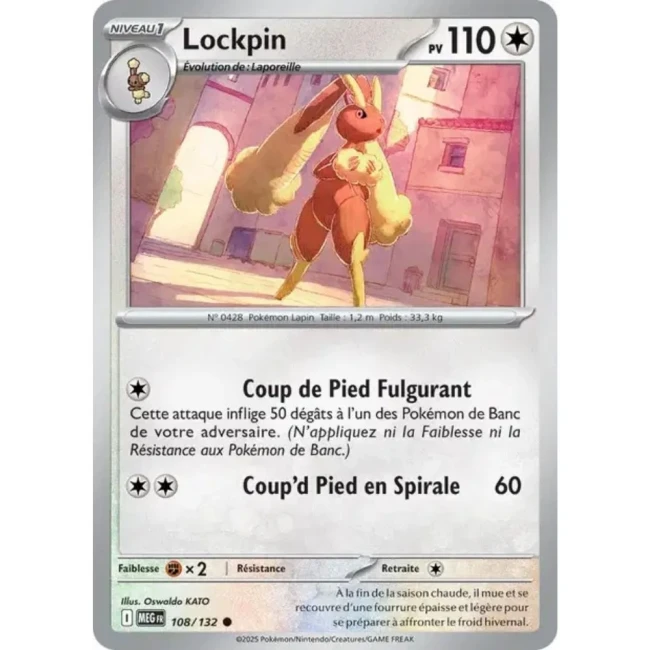 Carte Pokémon Lockpin 108/132 - ME1 Méga évolution