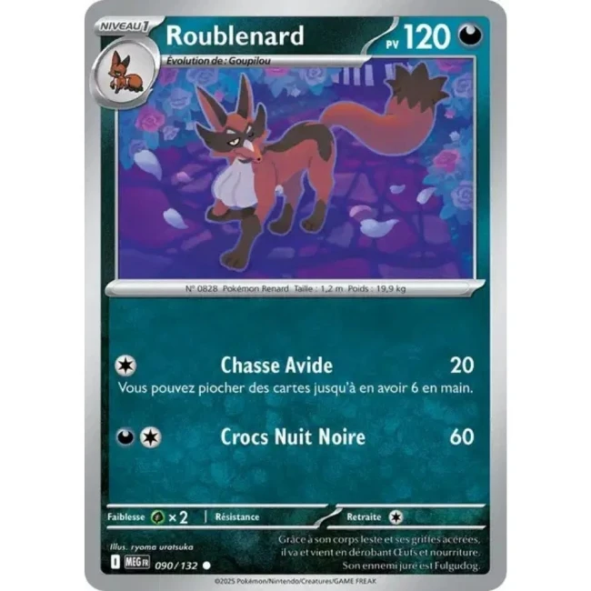 Carte Pokémon Roublenard 90/132 - ME1 Méga évolution