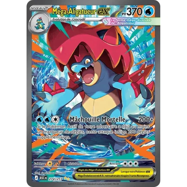 Carte Pokémon Méga-Aligatueur ex 274/217 - ME02.5  Héros Transcendants