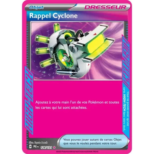 Carte Pokémon Rappel Cyclone 128/131 - EV8.5 Evolutions Prismatiques