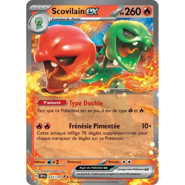 Carte Pokémon Scovilain ex 37/191 - EV8 Étincelles Déferlantes