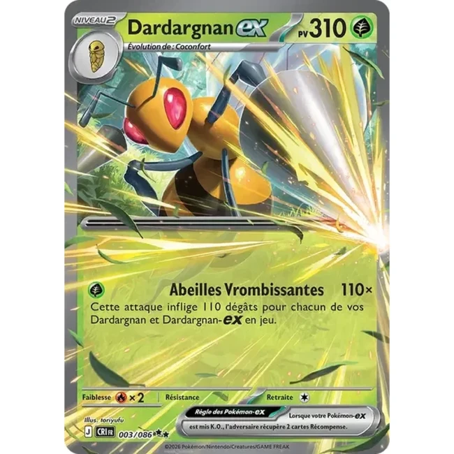 Carte Pokémon Dardargnan ex 3/086 - ME04 Chaos Ascendant