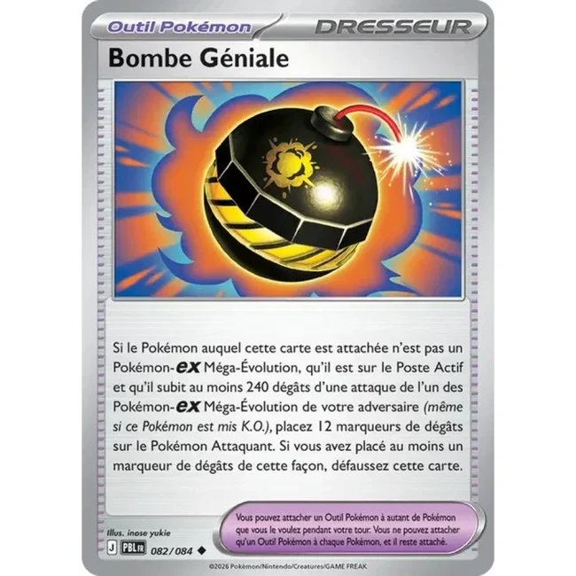 Carte Pokémon Bombe Géniale 82/084 - ME05 Nuit Noire
