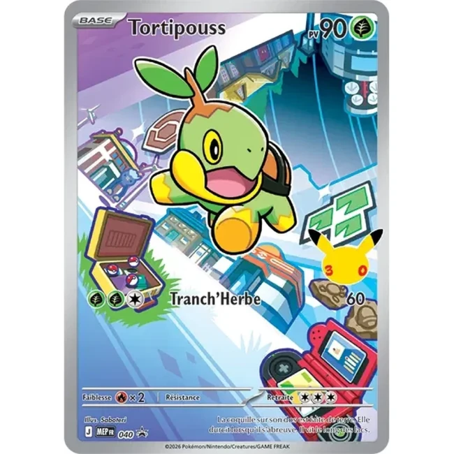 Carte Pokémon  Tortipouss 040 - Méga évolution PROMO