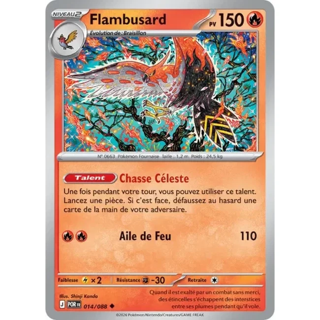 Carte Pokémon Flambusard 014/088 - ME03 Equilibre Parfait