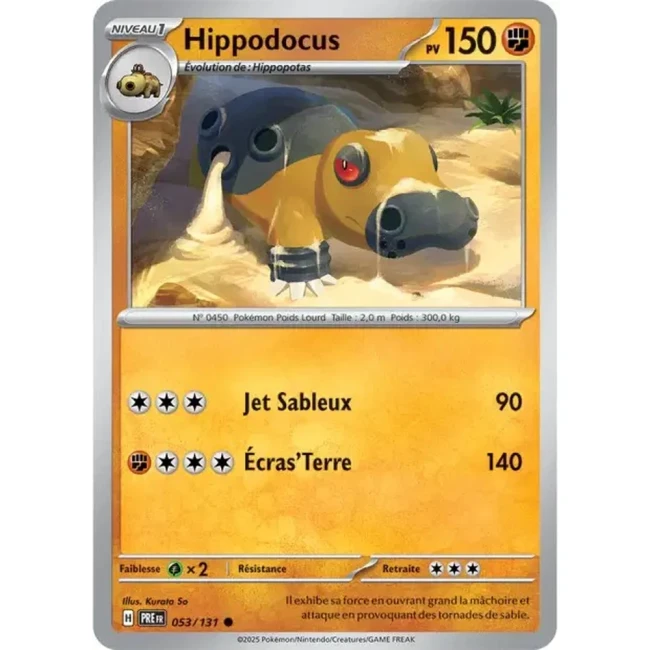 Carte Pokémon Hippodocus 53/131 - EV8.5 Evolutions Prismatiques