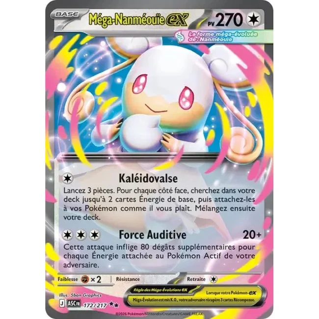 Carte Pokémon Méga-Nanméouïe ex 172/217 -  ME02.5  Héros Transcendants